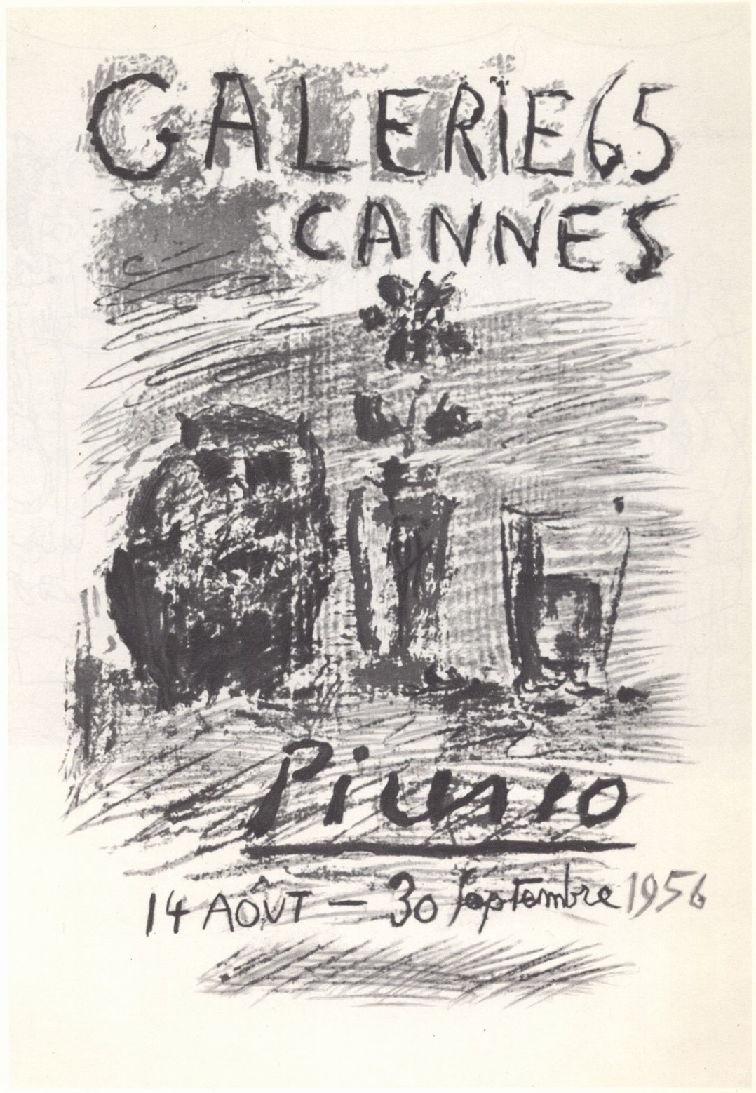 91. Плакат выставки произведений Пикассо в художественной галерее в Каннах. 1956. Литография