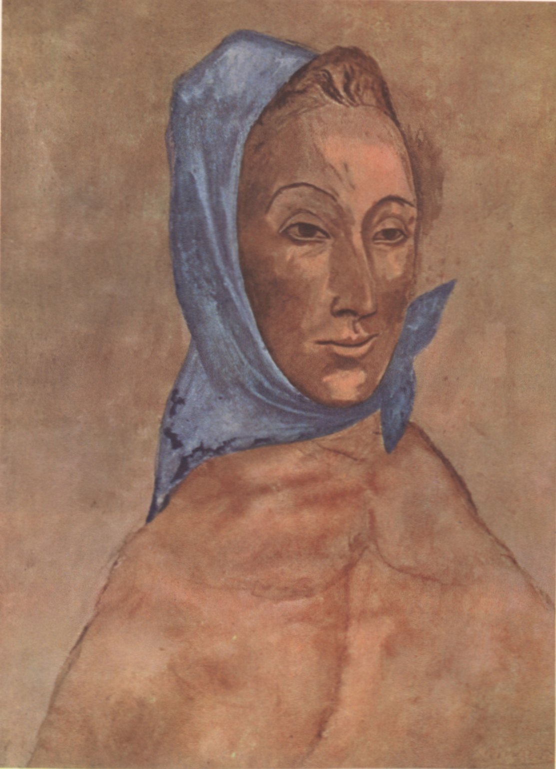 8. Портрет женщины в платке. 1905. Гуашь. 60×46. Нью-Йорк. Собрание Кэтсби Джонса