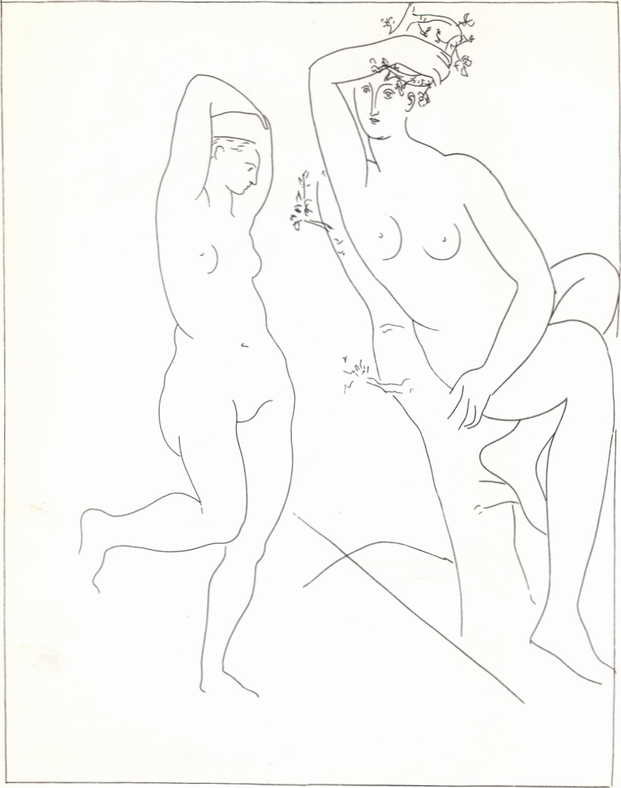 27. Две женщины у дерева. 1931. Офорт. 37,5×29,7