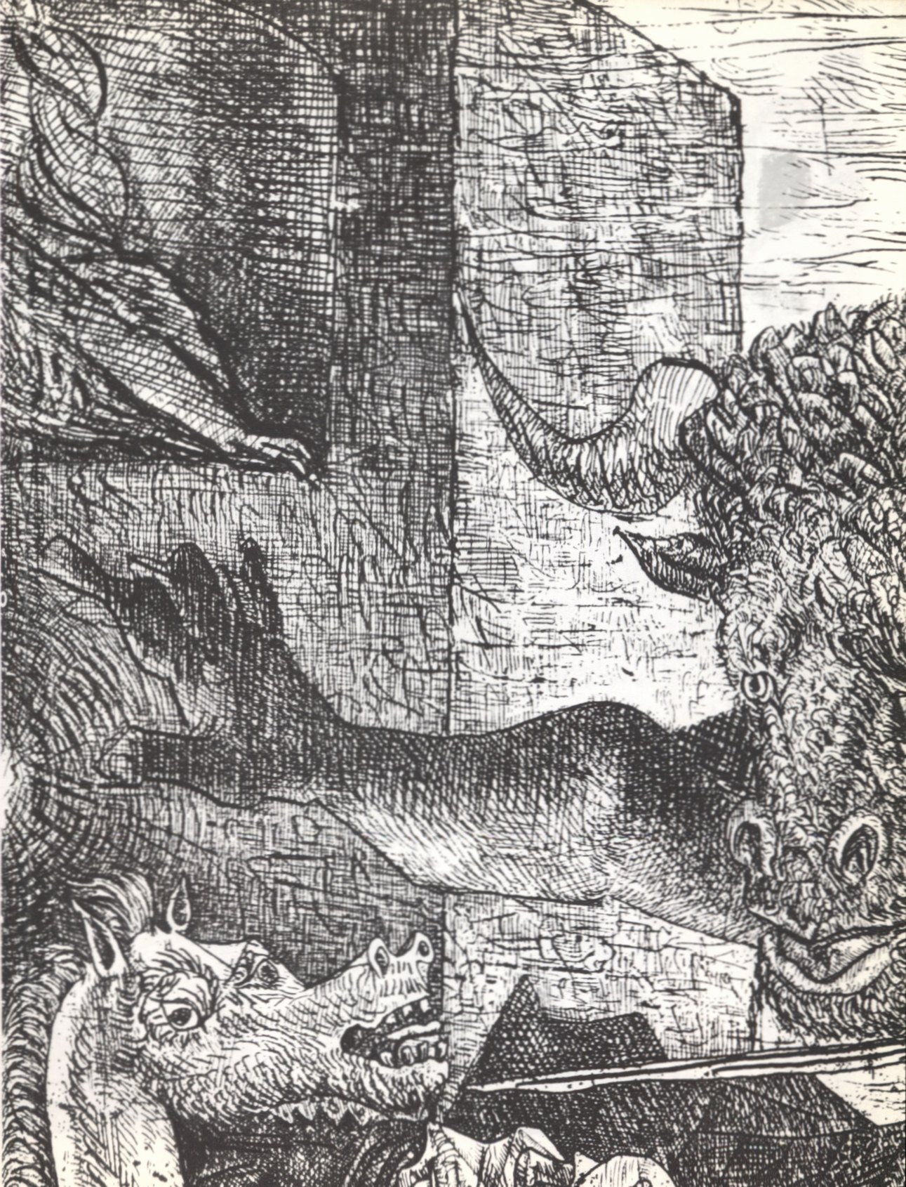 49—51. Минотавромахия (общий вид и фрагменты). 1935. Офорт. 49,6×69,3