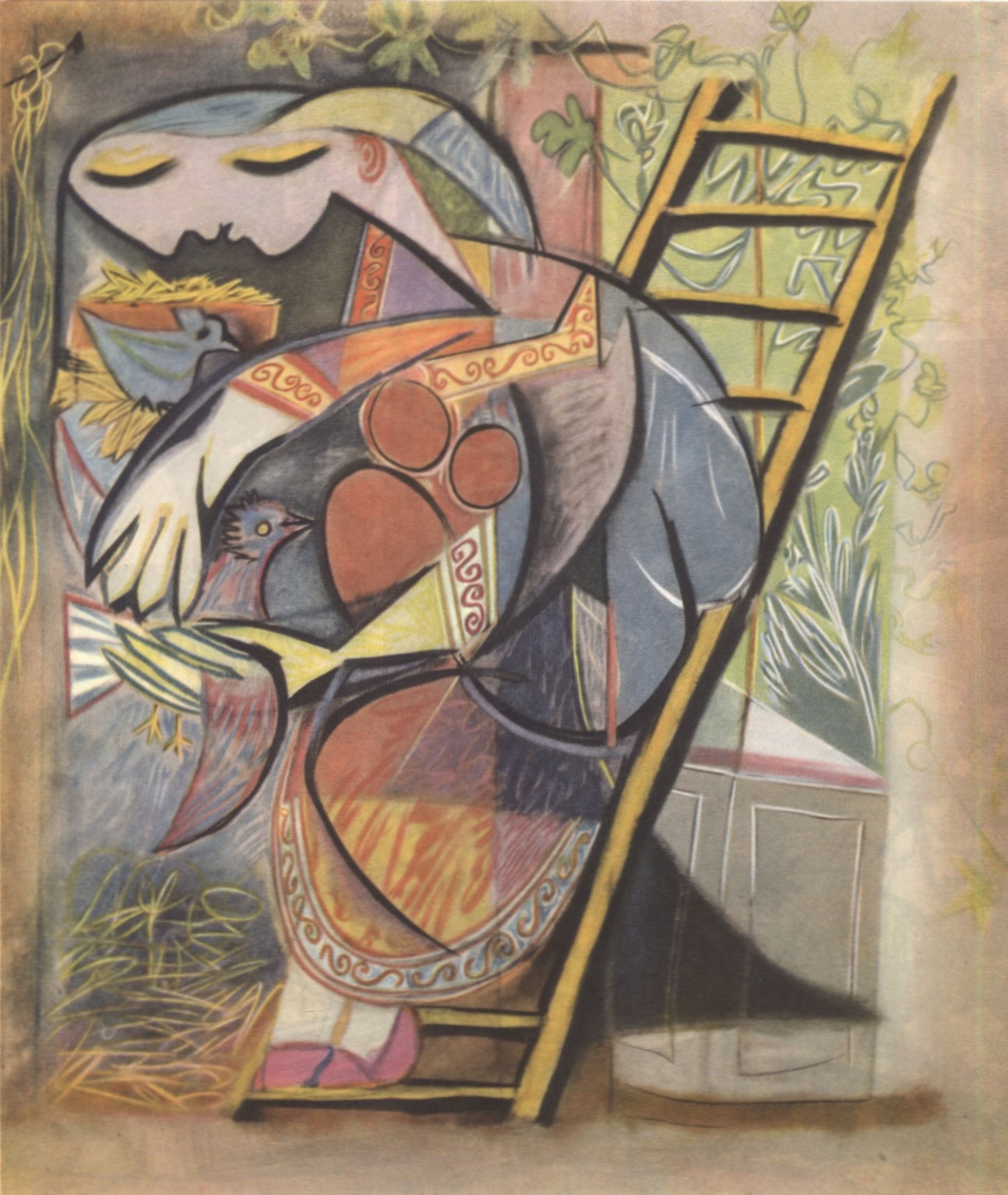 57. Женщина на лестнице. 1933. Пастель. 19,5×17,1. Париж. Собрание мадам Каттоли