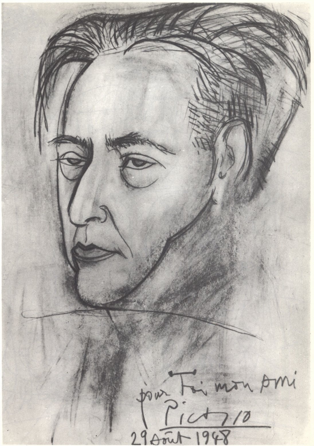 64. Портрет И.Г. Эренбурга. 1948. Рисунок. 29×20,5. Москва. Собрание И.Г. Эренбурга