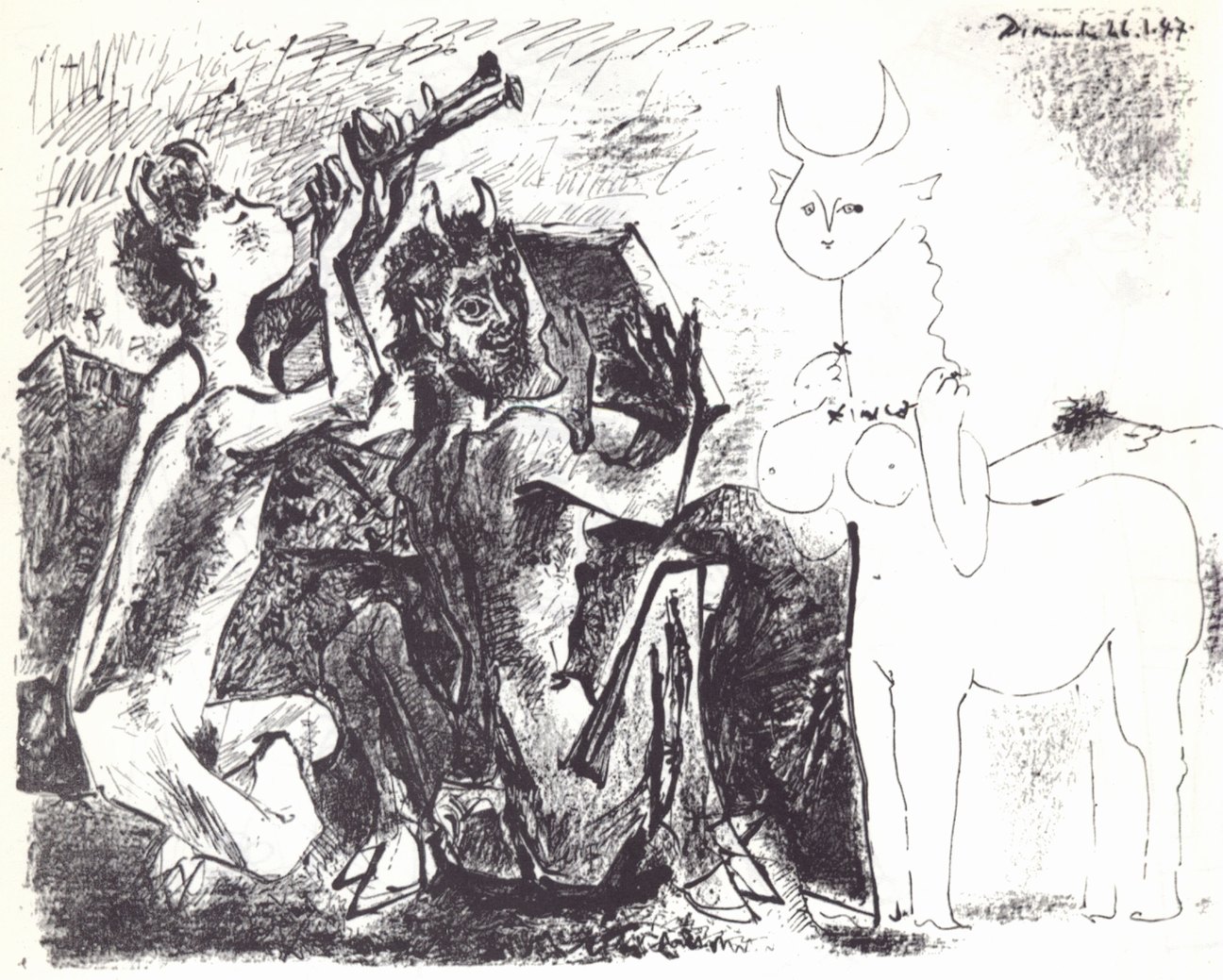 67. Фавны и кентавресса. 1947. Литография. 49×64