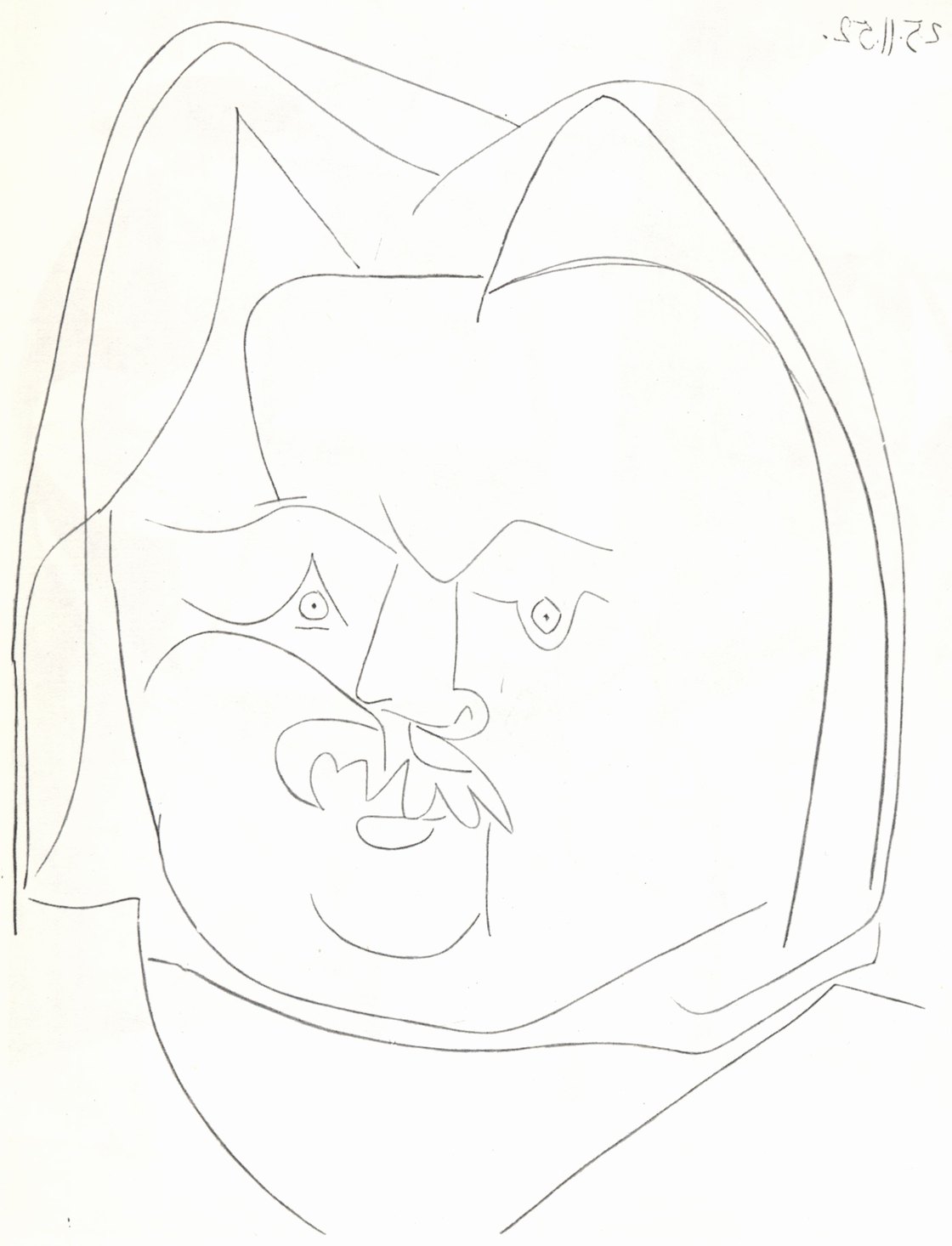 73. Портрет Бальзака. 1952. Литография. 52×69