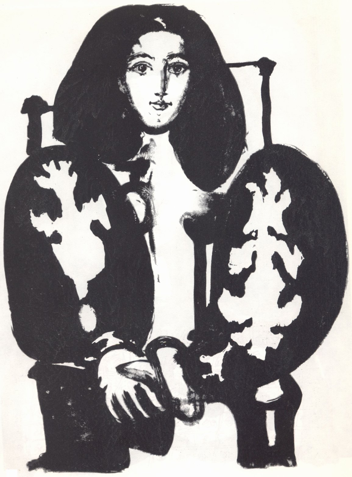 78. Женщина в кресле. 1949. Литография. 65×50