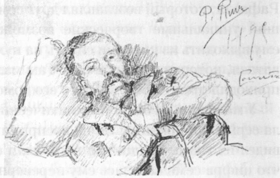 Дон Хосе. Ла-Корунья, 1 января 1895. Карандаш и белый мелок в альбоме для набросков, 5x8