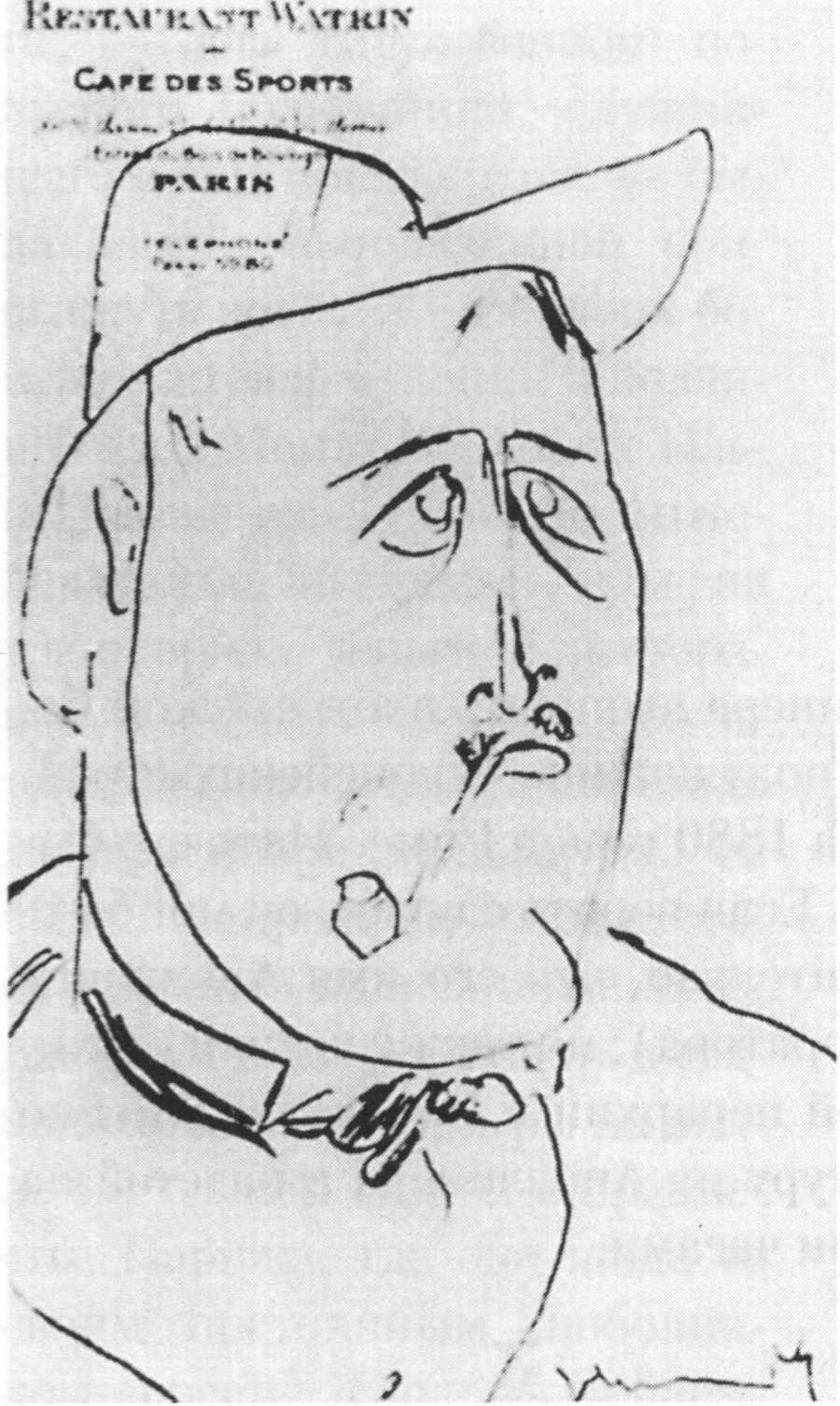 Вламинк. Портрет Аполлинера. 1905. Бумага, перо