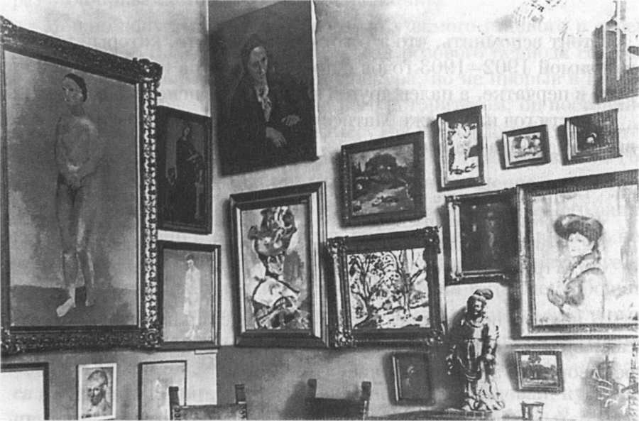 Несколько картин коллекции Стайнов в доме 27 на улице Флерю, Париж, около 1907 годи