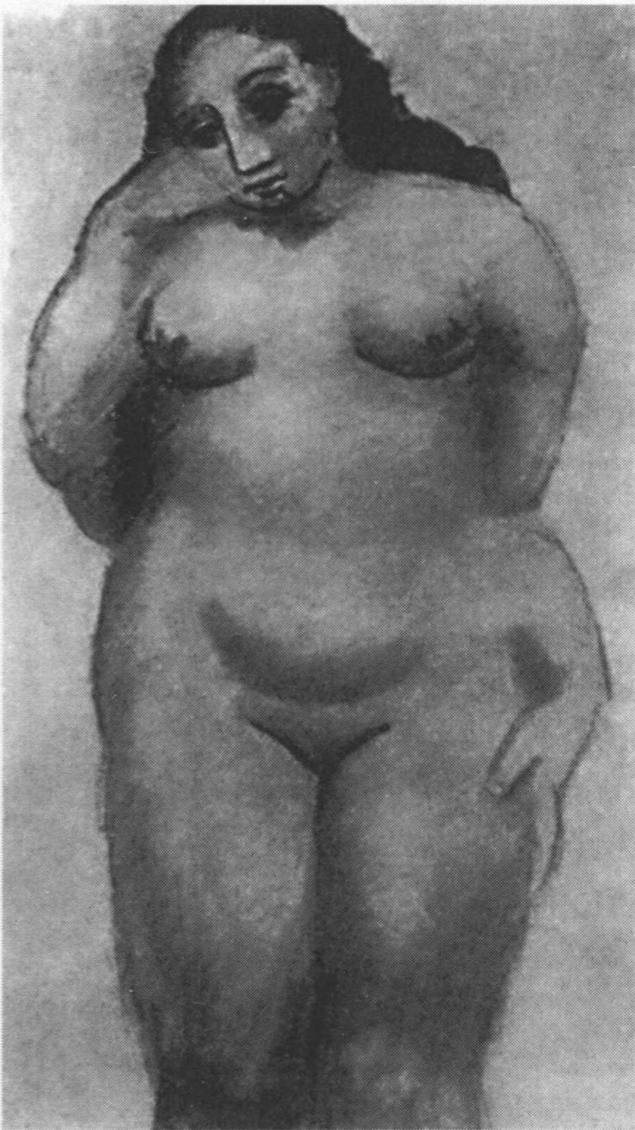 Стоящая обнаженная женщина. 1906. Пастель