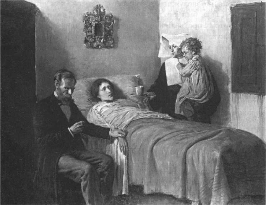 Наука и милосердие. Барселона, 1897. Холст, масло, 77x97