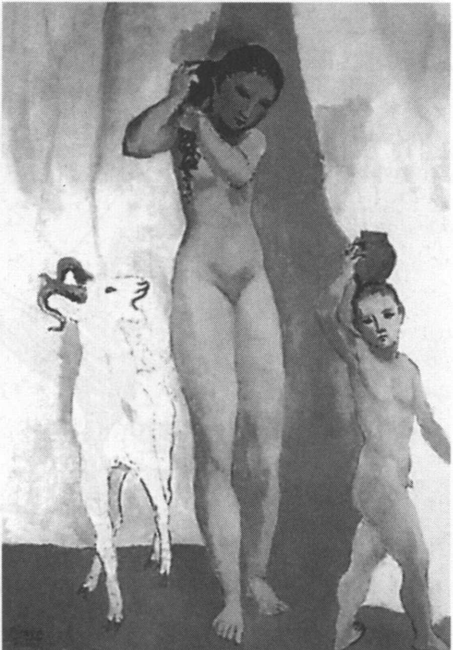 Женщина с мальчиком и козлом. Госоль, 1906. Холст, масло, 57x44