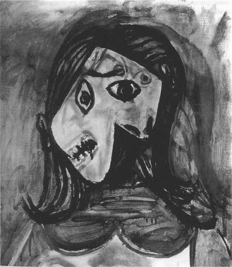 Бюст женщины. Руайе, 10 июня 1940. Бумага, масло, 25x18
