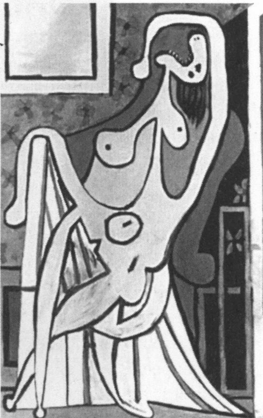 Обнаженная в кресле (Ольга). 5 мая 1929 года. Масло, холст. 77x51