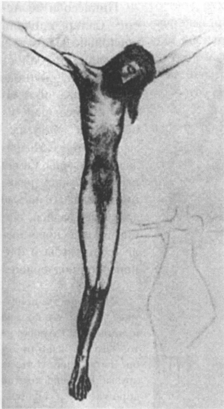 Без названия (Христос). Барселона, 1900. Черный свинцовый карандаш, 14x10