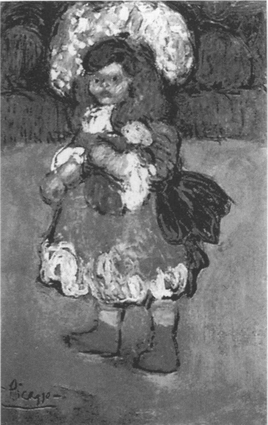 Ребенок с куклой (Ле Рю Солей). 1901. Картон, масло, 20x13