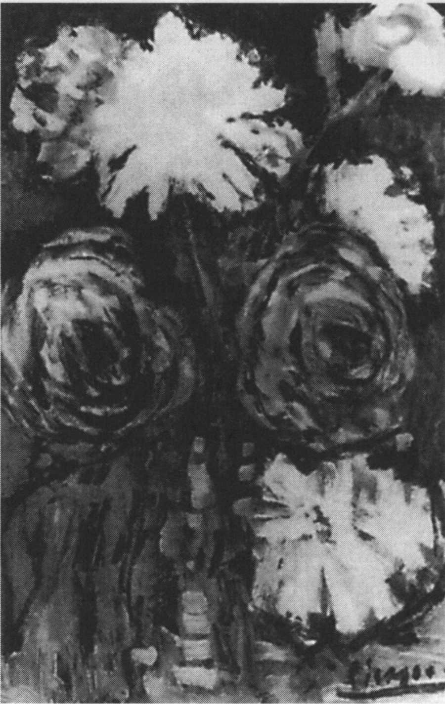Натюрморт с цветами (пионы). Весна — лето 1901. Масло, холст, 20x13
