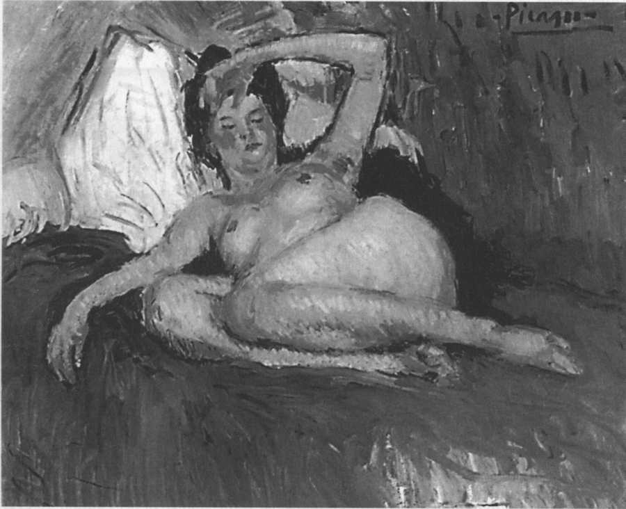 Лежащая обнаженная (также называемая Женщина-Ню). Весна — лето 1901. Масло, холст. 27x35