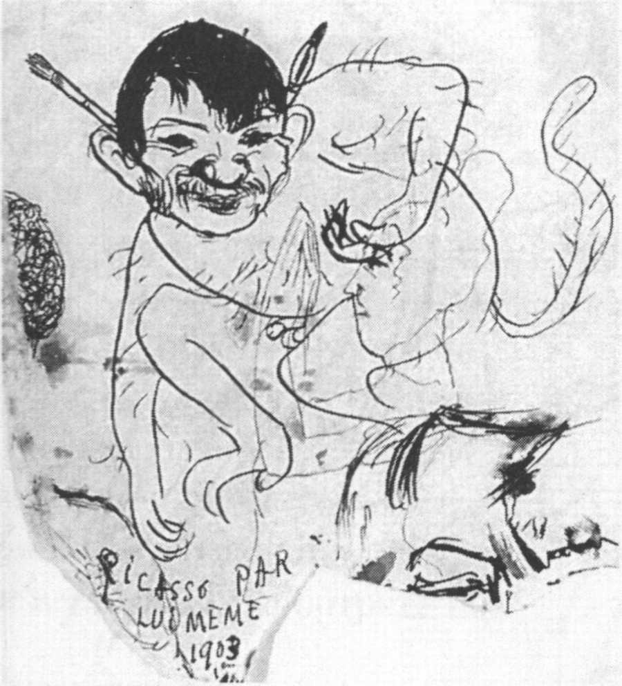 Карикатура на себя и другие наброски. 1 января 1903. Бумага, карандаш, 5x4