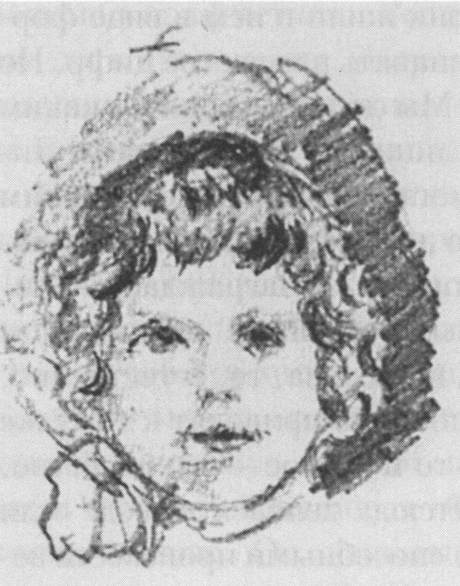 Голова ребенка в чепчике. Ла-Корунья, 1894. Карандаш в альбоме для набросков, 8x5