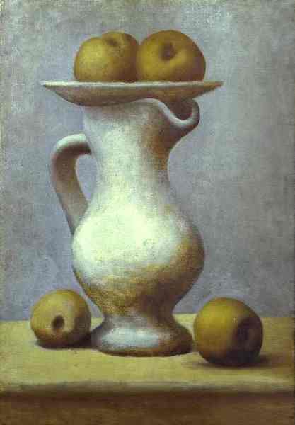Пабло Пикассо "Натюрморт с кувшином и яблоками." (1919 год)