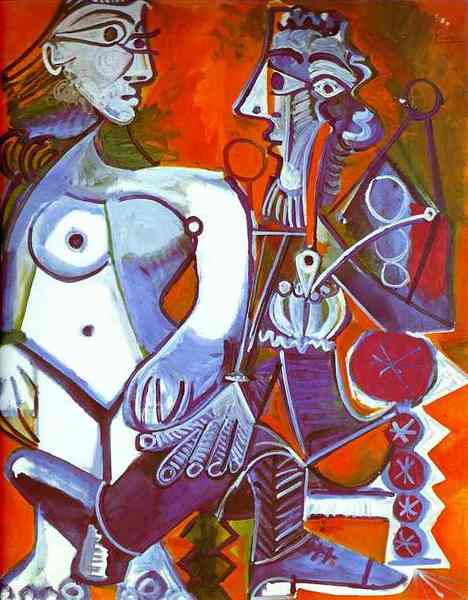 Пабло Пикассо "Обнажённая и курильщик." (1968 год)