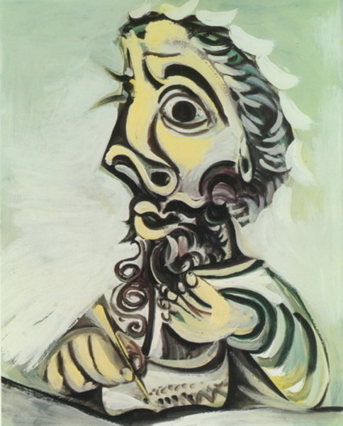 Пабло Пикассо "Бюст пишущего мужчины II." (1971 год)