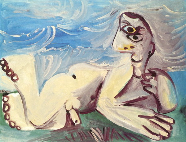 Пабло Пикассо "Лежащий обнаженный мужчина." (1971 год)