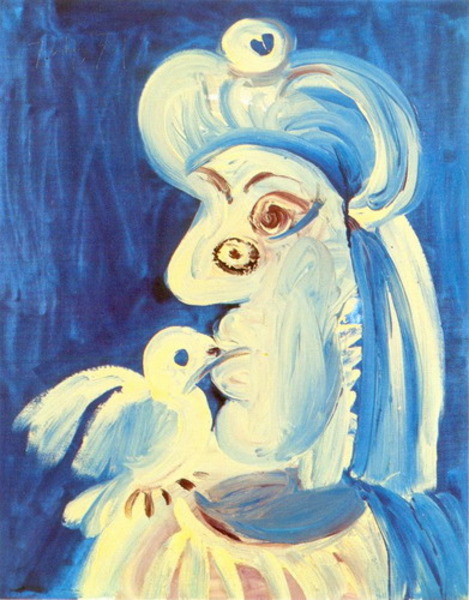 Пабло Пикассо "Женщина и птица." (1971 год)
