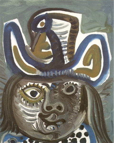 Пабло Пикассо "Голова мужчины в шляпе 2." (1972 год)