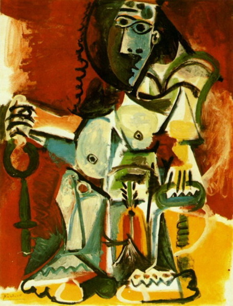 Пабло Пикассо "Обнаженная, сидящая в кресле 2." (1965 год)