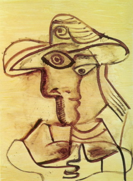 Пабло Пикассо "Бюст в шляпе." (1971 год)