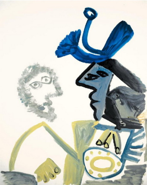 Пабло Пикассо "Два бюста в профиль I." (1972 год)