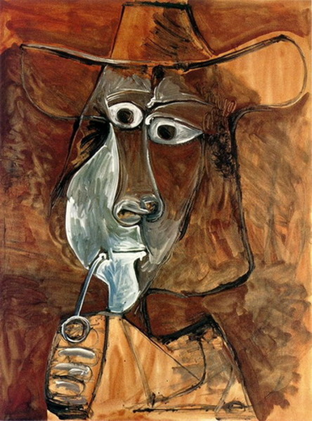 Пабло Пикассо "Мужчина с трубкой." (1969 год)