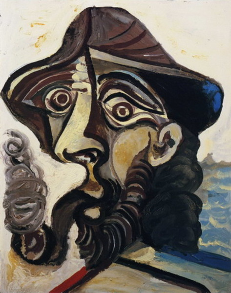 Пабло Пикассо "Человек, курящий трубку" (для Жаклин)." (1971 год)