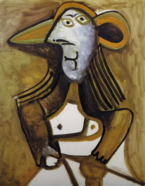Пабло Пикассо "Женщина в шляпе." (1971 год)