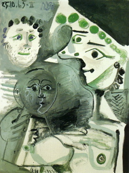 Пабло Пикассо "Мужчина, мать и ребенок II." (1965 год)