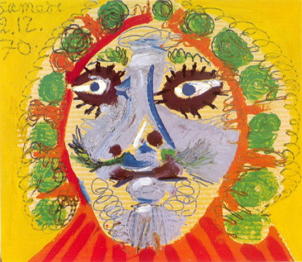 Пабло Пикассо "Голова мужчины анфас." (1970 год)