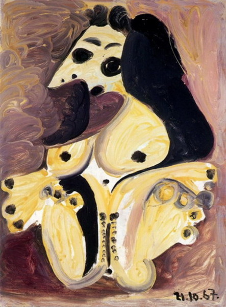 Пабло Пикассо "Обнаженная на сиреневом фоне." (1967 год)