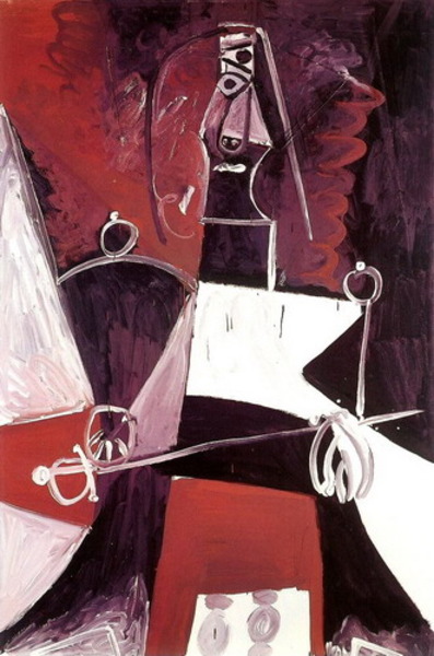 Пабло Пикассо "Сидящий человек со шпагой." (1969 год)