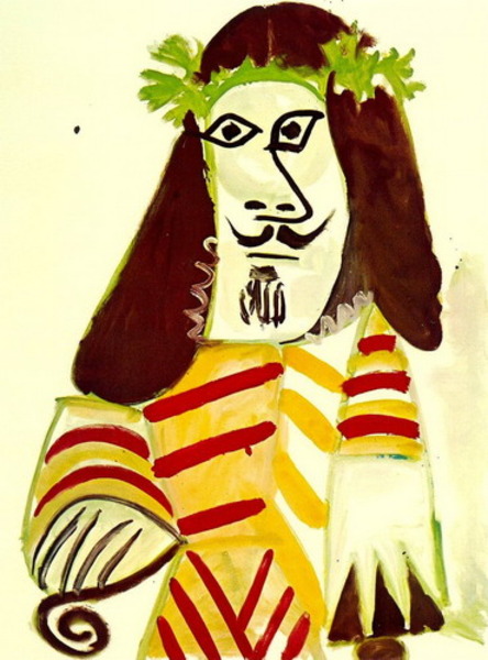 Пабло Пикассо "Человек с лавровым венком." (1969 год)