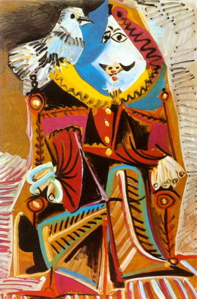 Пабло Пикассо "Мушкетер с голубем." (1969 год)