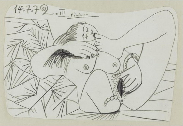 Пабло Пикассо "Лежащая обнаженная III." (1972 год)