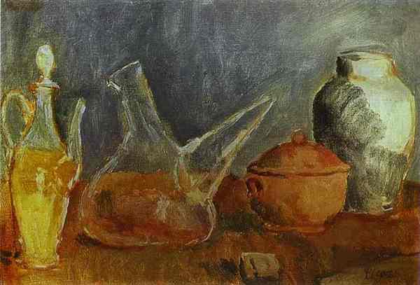Пабло Пикассо "Стеклянная посуда." (1906 год)