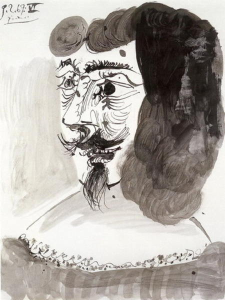 Пабло Пикассо "Голова мушкетера 3." (1967 год)