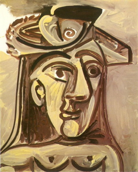Пабло Пикассо "Бюст женщины в шляпе." (1971 год)