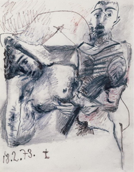 Пабло Пикассо "Двое." (1973 год)