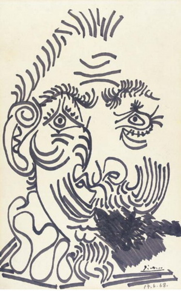 Пабло Пикассо "Голова мужчины." (1968 год)