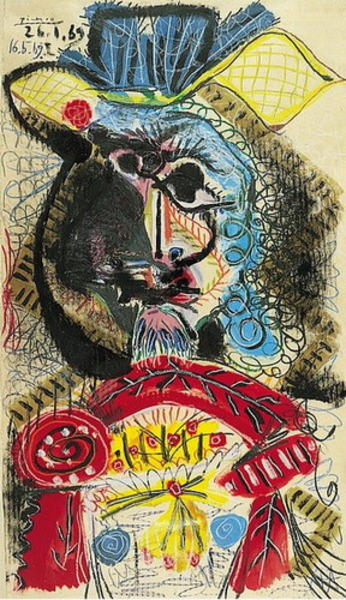 Пабло Пикассо "Бюст мужчины в шляпе." (1969 год)