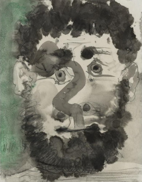 Пабло Пикассо "Голова бородатого мужчины." (1965 год)