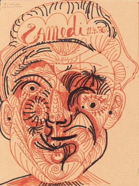 Пабло Пикассо "Голова мужчины 1." (1970 год)